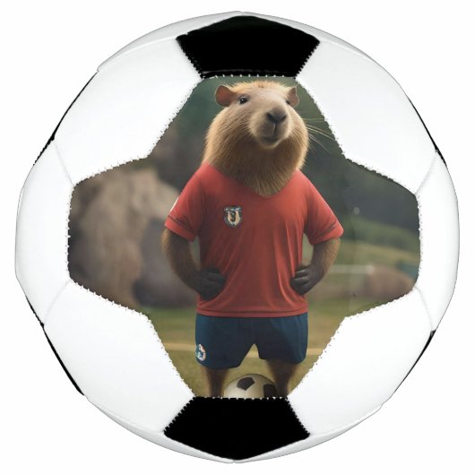 「ゴール得点キャピバラ：究極のサッカーのスター！」 サッカーボール (正面)