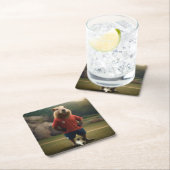 「ゴール得点キャピバラ:究極のサッカーのスター!」 スクエアペーパーコースター (インサイチュ)