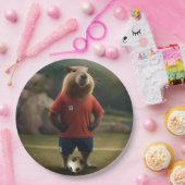 「ゴール得点キャピバラ：究極のサッカーのスター！」 ペーパープレート (パーティー)