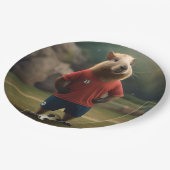 「ゴール得点キャピバラ：究極のサッカーのスター！」 ペーパープレート (アングル)