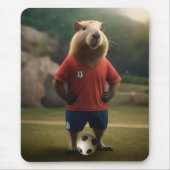 「ゴール得点キャピバラ:究極のサッカーのスター!」 マウスパッド (正面)
