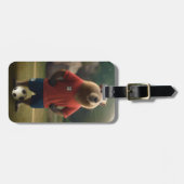 「ゴール得点キャピバラ:究極のサッカーのスター!」 ラゲッジタグ (正面横)