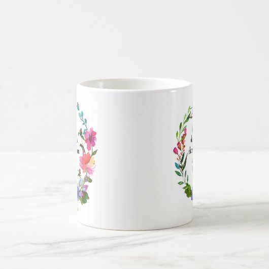 ゴール感動的やる気を起こさせることわざフローラ コーヒーマグカップ (中央)