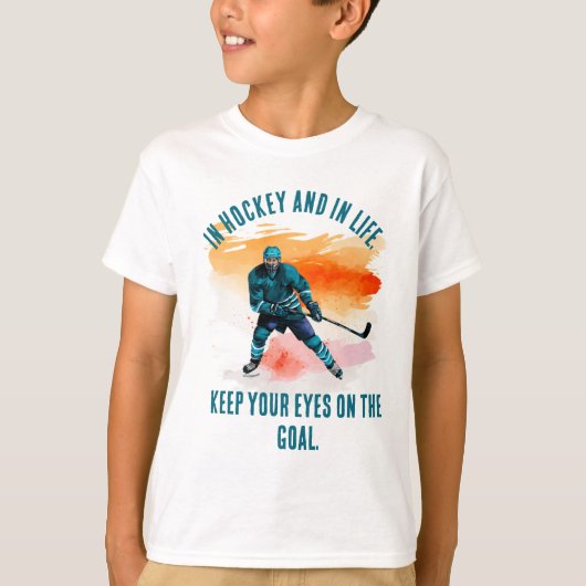 ゴール指向:ホッケーとライフ Tシャツ (正面)