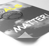 ゴール物質やる気を起こさせるネットボール引用文 ポスター (角)