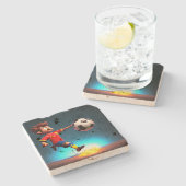 ゴール限定アニメ少年の完璧なキック» ストーンコースター (横)