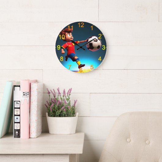 ゴール限定アニメ少年の完璧なキック» ラージ壁時計 (読書スペース)