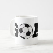 ゴール! サッカーのコーヒーカップ コーヒーマグカップ (正面左)