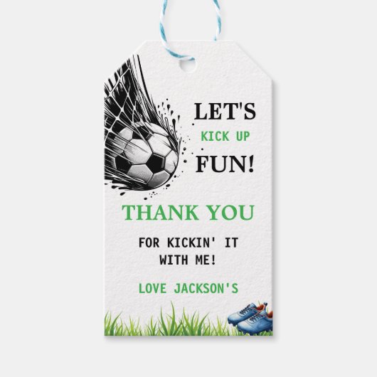ゴール!サッカーの第5回誕生日パーティー ギフトタグ (正面)