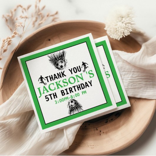 ゴール!サッカーの第5回誕生日パーティー スタンダードカクテルナプキン