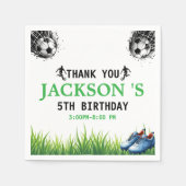 ゴール!サッカーの第5回誕生日パーティー スタンダードカクテルナプキン (正面)