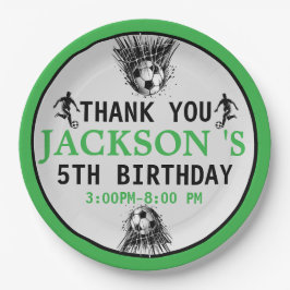 ゴール!サッカーの第5回誕生日パーティー ペーパープレート