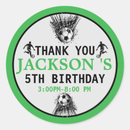 ゴール!サッカーの第5回誕生日パーティー ラウンドシール