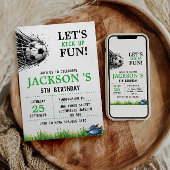 ゴール!サッカーの第5回誕生日パーティー 招待状