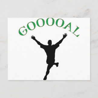 ゴール – サッカーデザインが「Goooal」と言う ポストカード