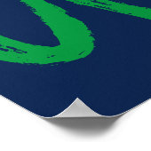 ゴール!サッカーホッケーブルーグリーンスポーツアート ポスター (角)