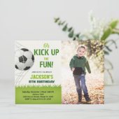 ゴール!サッカー誕生日招待状(写真付) 招待状 (スタンド正面)