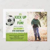 ゴール!サッカー誕生日招待状(写真付) 招待状 (正面/裏面)