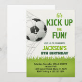 ゴール!サッカー誕生日招待状 招待状 (正面/裏面)