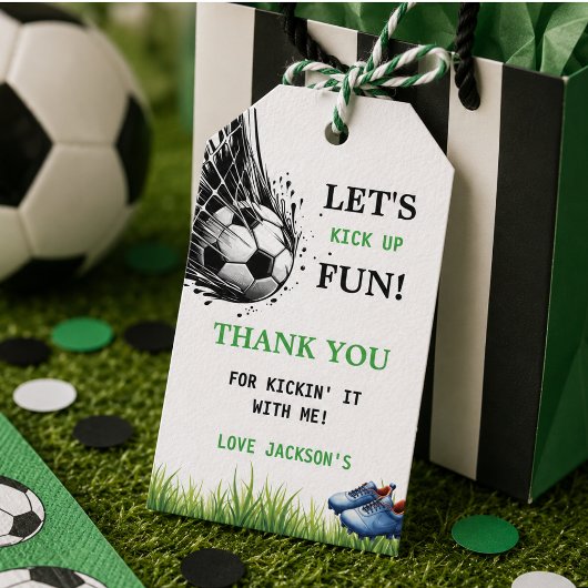 ゴール!サッカー5歳の誕生日パーティー ギフトタグ