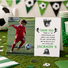 ゴール! サッカー5歳の誕生日パーティー サンキューカード