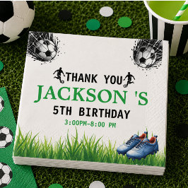 ゴール!サッカー5歳の誕生日パーティー スタンダードカクテルナプキン