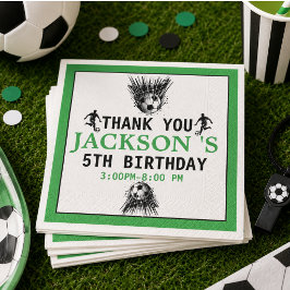 ゴール!サッカー5歳の誕生日パーティー スタンダードカクテルナプキン