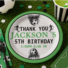 ゴール!サッカー5歳の誕生日パーティー ペーパープレート