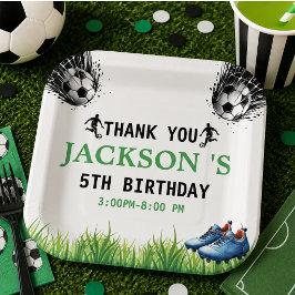 ゴール!サッカー5歳の誕生日パーティー ペーパープレート