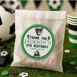 ゴール!サッカー5歳の誕生日パーティー ラウンドシール