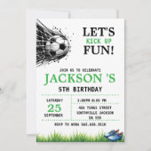 ゴール!サッカー5歳の誕生日パーティー 招待状 (正面)