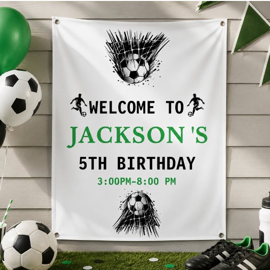 ゴール！サッカー5歳の誕生日パーティー 横断幕