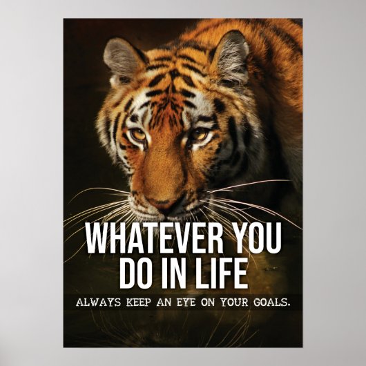 ゴール – ハッスル、ジム、成功 – Tiger やる気を起こさせる ポスター (正面)