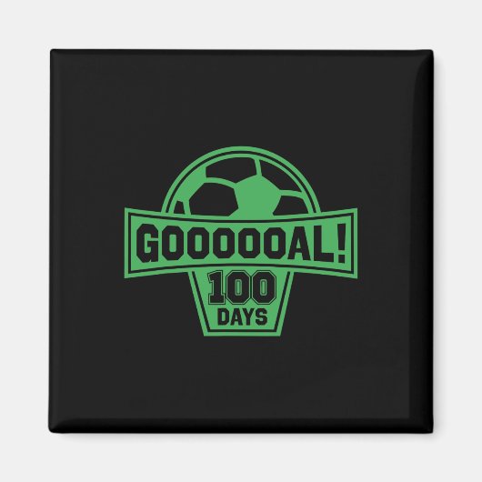 ゴール!100日間の学校生活でサッカー 100日目 学校生活 マグネット (正面)