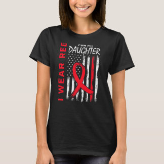 ゴーレッドド娘ハート病認識度アメリカンF Tシャツ