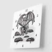 ゴーレムガルゴイル スクエア壁時計 (傾斜)