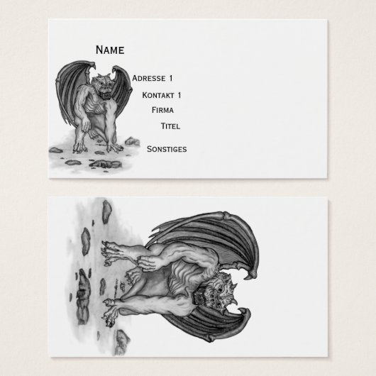 ゴーレムガルゴイル、白黒デザイン (正面&裏面)