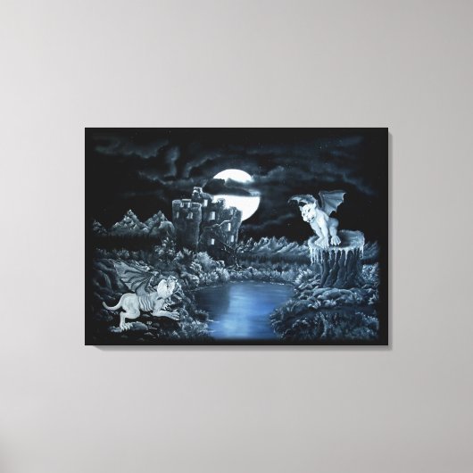 ゴーレム対ゴーレム地区の戦い キャンバスプリント (正面)