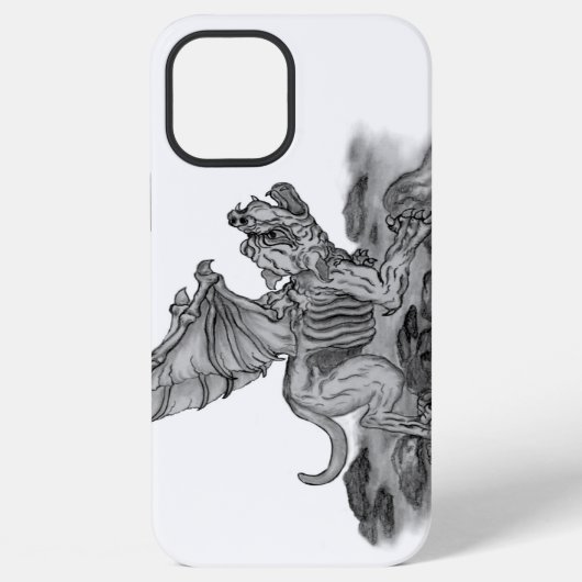 ゴーレム+ガーゴイル 黒と白のデザイン iPhoneケース (裏面)
