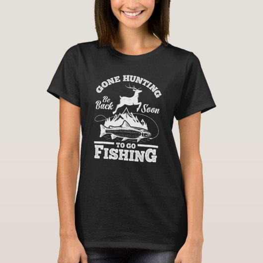 ゴーン狩りすぐに行く魚釣りハンターズフン Tシャツ (正面)