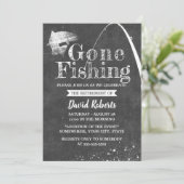 ゴーン退職した魚釣りチョーク素朴ボード退職 招待状 (スタンド正面)