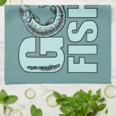 ゴーン魚釣りカスタムキッチンタオル キッチンタオル (折り畳み)