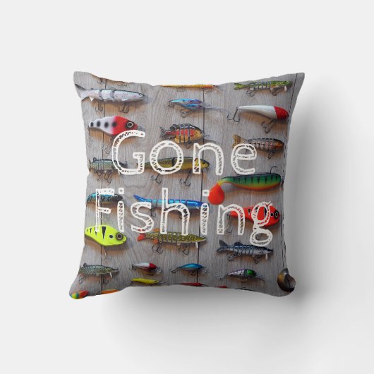 ゴーン魚釣りキャビンデコール魚釣りルアーズ枕 クッション (裏面)