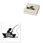 ゴーン魚釣りゴム印 ラバースタンプ (押印)