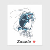 ゴーン魚釣りバスブルーステッカー |ダイカットのシール シール (シート)