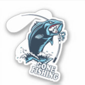 ゴーン魚釣りバスブルーステッカー |ダイカットのシール シール (正面)