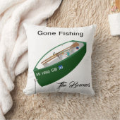 ゴーン魚釣りフィッシャーマン魚釣りキャンプボートスクエア クッション (ブランケット)