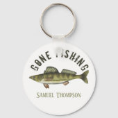 ゴーン魚釣りワレーモダンイフィッシュフィッシャーマンカワイイ キーホルダー (正面)