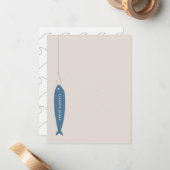 ゴーン魚釣り文房具 – Cobalt ノートカード (正面/裏面インサイチュ)