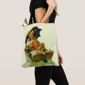 ゴーン魚釣り トートバッグ (クローズアップ)